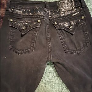 Black Miss Me tall size long boot cut jeans